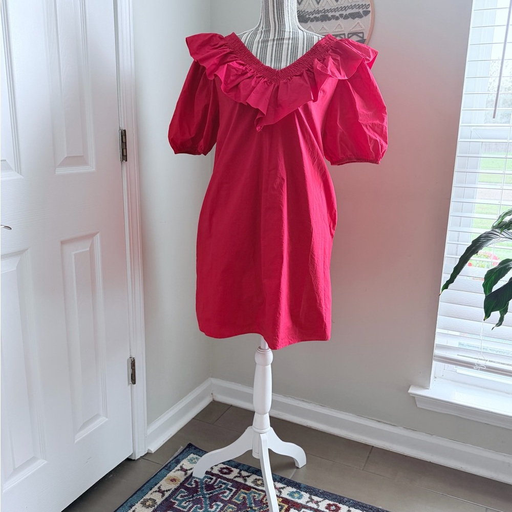 English Factory Ruffle Poplin Dress – Size L